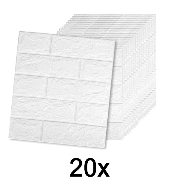 4x (5 Stück) Selbstklebende Backsteintapete mit 3D-Muster | BRICKSBY