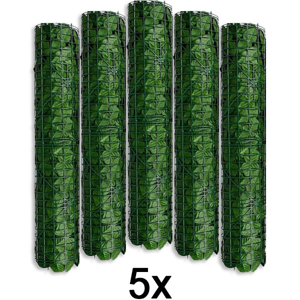 5x Sichtschutzwand mit künstlichen Blättern | LEAFPANEL