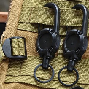 Einziehbarer Schlüsselanhänger mit Drahtseil (2 Stück) | TACTKEY